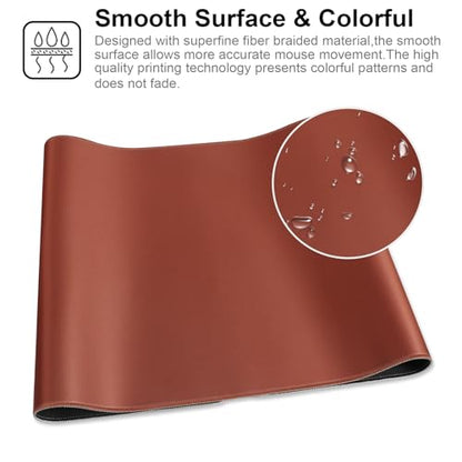 XXL Gaming Mouse Pad 35.4x15.7 Professional Large Mouse Pad & Computer Game Mouse Mat-90x40 Brown - color: 90x40 Brown, size: 35.4x15.7x0.1IN