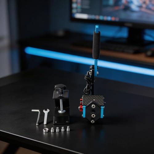 USB Racing Handbrake for PC for windows, Hall Sensor for drift Handbrake Compatible with for logitech G27 G29 G920 T500 Steering Wheels, Aluminum Alloy, Black Adjustable Tension Sim for drift(Blue) - size: Blue