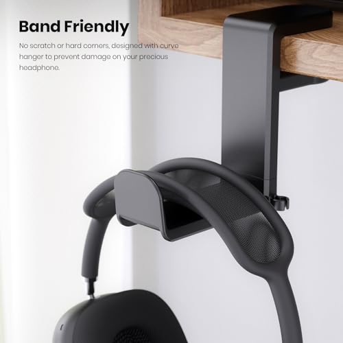 Rotating Headphone Stand - EURPMASK Upgraded PC Gaming Headset Stand, Adjustable Clamp-on Headphone Holder, Headphones Hanger Hook Under Desk with 360 Degree Swivel&Cable Clip Organizer - Darth Vader - color: Darth Vader Black