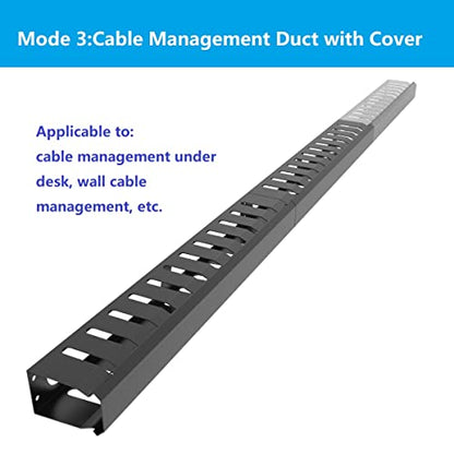 2 Pack of All Metal 1U Cable Manager with 12 Big Finger Slots | Cable Management Horizontal Rack Mount for 19-inch Server Rack or Cabinet