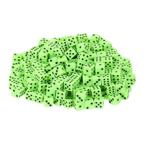 uxcell 300Pcs Mini Dice, 8mm/0.31" Acrylic Tiny Six Side Game Dot Square Dice Bulk for Table Board Game Party Activities, Green/Black - color: Green/Black, size: 8mm/0.31"