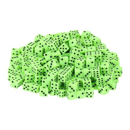 uxcell 300Pcs Mini Dice, 8mm/0.31" Acrylic Tiny Six Side Game Dot Square Dice Bulk for Table Board Game Party Activities, Green/Black - color: Green/Black, size: 8mm/0.31"
