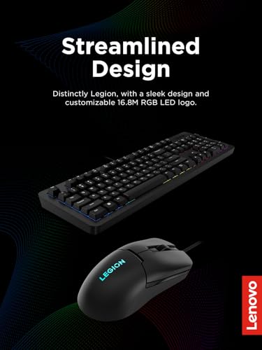 Lenovo Legion KM310 RGB Wired Gaming Keyboard & Mouse Combo - K310 Keyboard w/Silent Operation & Compact Water-Resistant Design - M300S Mouse with 8000 Adjustable DPI, 220 IPS, 6 Programmable Buttons - style: K310 Combo
