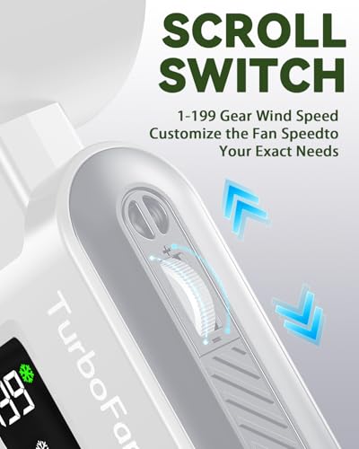Portable Handheld Fan with Ice Cooling, 7.5m/s High Speed Turbo Fan, 150° Foldable 4-in-1 Personal Neck Fan, 199 Speed Stepless Control, USB-C Rechargeable for Travel, Makeup, Hiking,White - color: Roller White