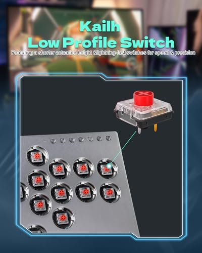 Sehawei All Metal Arcade Stick 16Keys All-Button Controller with Custom RGB & Turbo Functions,Arcade Fighting Stick for PC/Ps3/Ps4/Switch/Steam-Supports SOCD - color: M16 Silvery