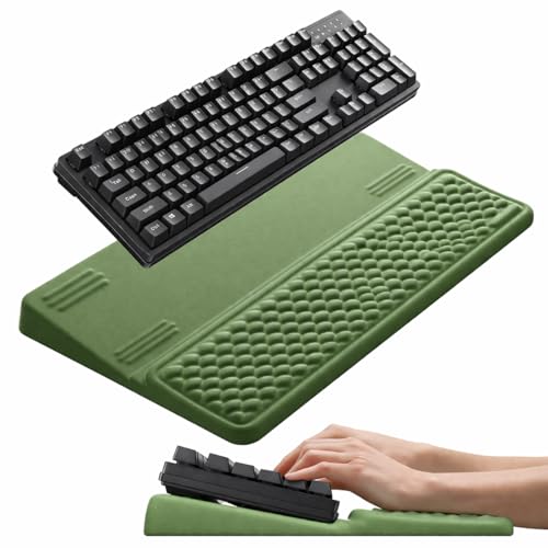 Vaydeer Extra-Large Wrist Rest with Keyboard Stand, Ergonomic Wrist Support Pad, Soft Memory Foam Wrist Cushion for Mechanical 100% Full-Size Keyboard, Carpal Tunnel Pain Relief, Green - color: Olive Green, size: Extra Large Wide