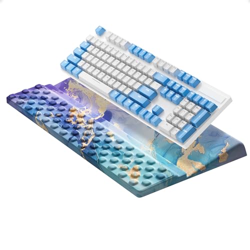 Ospelelf Computer Keyboard Stand Tilt with Wrist Rest, Comfy Ergonomic Keyboard Riser Holder for Desktop - color: Multicolor