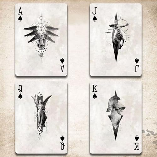 Genesis Series Playing Cards, Vintage-Style Premium Poker Cards, Dual-Sided Anti-Slip Finish Deck of Cards, Durable and Flex-Resistant, Family Gatherings, Party Entertainment, Collecting.(Blue)