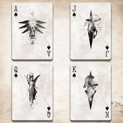 Genesis Series Playing Cards, Vintage-Style Premium Poker Cards, Dual-Sided Anti-Slip Finish Deck of Cards, Durable and Flex-Resistant, Family Gatherings, Party Entertainment, Collecting.(Blue)
