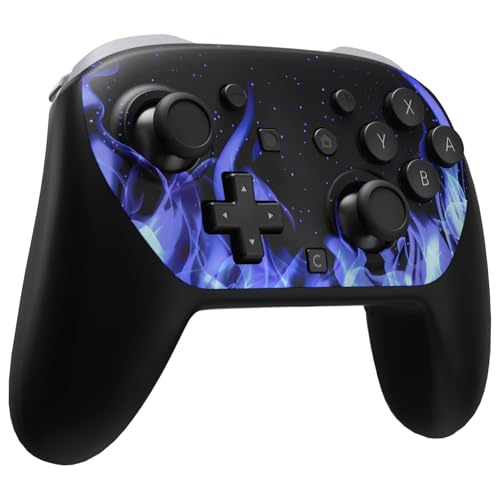 eXtremeRate DIY Replacement Faceplate Shell for Nintendo Switch 2 Pro Controller, Custom Front Housing Case, Thumbsticks and Screwdriver Tools for Switch 2 Pro Controller - Blue Flame - color: Blue Flame