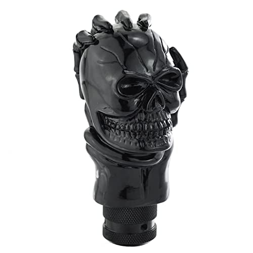 Skull Car Shift Knob Manual Gear Lever Stick Shifter Handle | Weighted Resin Skull Head Gear Shift Grip, Hot Rod Style Racing Modification Fit Most Manual Transmission Vehicles, Black - color: Black