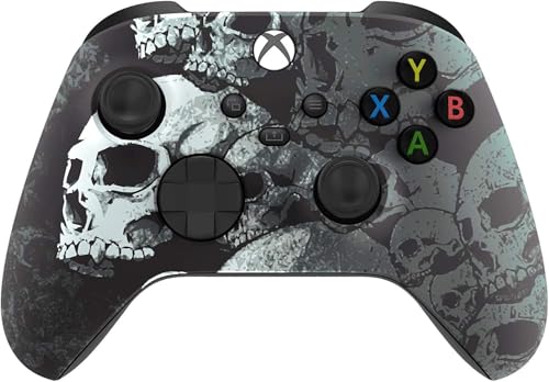 Custom Controllerzz Wireless Controller for Microsoft Xbox Series X/S & Xbox One - Custom Soft Touch Feel - Custom Xbox Series X/S Controller (X/S Black Skullz) - color: X/S Black Skullz