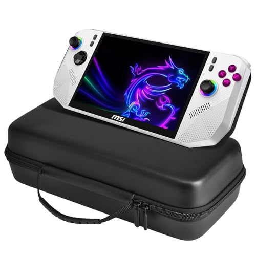 Travel Carrying Case Bag for MSI Claw 8 AI+ A2VM Polar Tempest Edition PC Gaming Handheld,EVA Standing Hard Shell Cover Accessories Pocket for MSI Claw 8 AI+ Handheld Console Power Cord