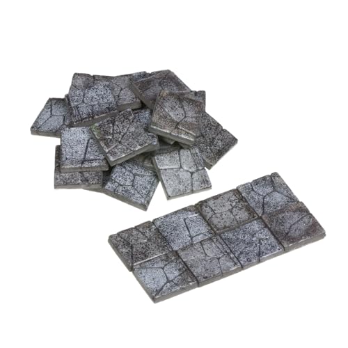 Dollhouse Miniature Paving Stones, Model Tiles | Set of 50 pcs for Fairy Gardens and Tabletop Terrain, REDUCIO! - color: Misty Rock