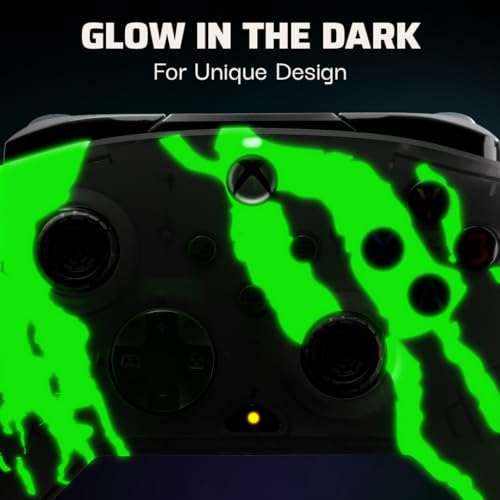 PDP Rematch Glow Enhanced Wired Controller for Xbox Series X|S & Xbox One | Licensed for Xbox & PC, 2 Mappable Back Buttons, Advanced Customization in Companion App, Glow-in-the-Dark, Jolt Green - color: Jolt Green, style: Controller