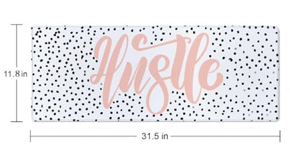 Hustle Gaming Mouse Pad, Extended Large Mouse Mat Desk Pad, Big Computer Keyboard Desk Pad, Stitched Edges Mousepad, 3mm Thick Long Non-Slip Rubber Base Mice Pad, 31.5 X 11.8 Inch - color: Hustle