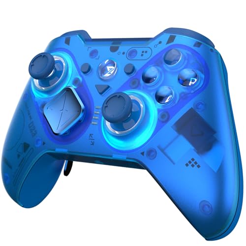 ZD O+ Excellence Wireless PC Controller – Modular Design, Hall Effect Joysticks, Remappable Buttons, RGB & Audio Jack for Switch/Switch2, PC, Android, iOS & Steam (Clear Blue) - color: Clear Blue