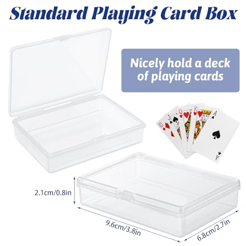 24PCS Playing Card Case, 3.8 x 2.7 x 0.8 Inch Plastic Playing Card Box Clear Card Game Storage Organizer, Empty Standard Size Card Deck Cases, NO Cards