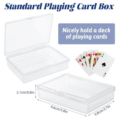 24PCS Playing Card Case, 3.8 x 2.7 x 0.8 Inch Plastic Playing Card Box Clear Card Game Storage Organizer, Empty Standard Size Card Deck Cases, NO Cards