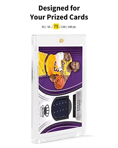 75PT Magnetic Card Holders for Trading Cards, 5 Pack Clear White | One Touch UV Protection Display Cases with Magnetic Closure for Thick Sports Cards, TCG Cards, Patch Cards and Collectibles - size: 2.52 x 3.54 in 75PT Magnetic Card Holders