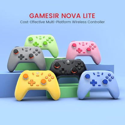 GameSir Nova Lite Wireless Controller for PC,Hall Effect Sticks & Trigger | Bluetooth Controller Gamepad with Hall Effect Trigger,Turbo,Rumble Vibration,Android, Switch & Steam Deck - color: Nova Lite(Blue)