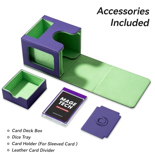 Card Deck Box for MTG Commander - Patented Design, Commander Display, Fits 100 Double-Sleeved Cards, 35pt Card Brick & Dice Tray - Resonance - color: 8. Resonance