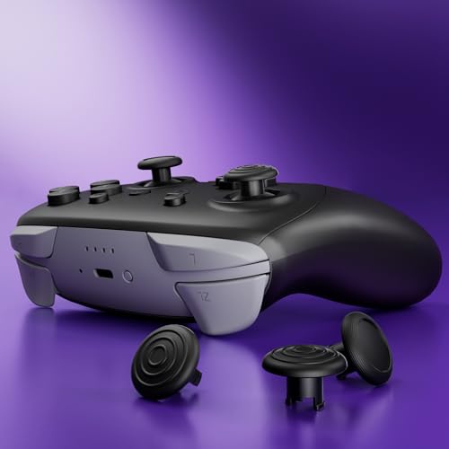 eXtremeRate ThumbsGear Interchangeable Ergonomic Thumbsticks for Nintendo Switch 2 Pro Controller, Replacement Analog Thumb Sticks & Tools, 2 Height Adjustable Convex & Concave Grip Joysticks - Black - color: Black