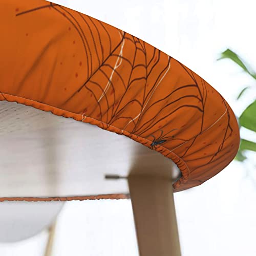 Halloween Round Tablecloth Elastic Fitted Table Cover Washable Elastic Edge Tablecloths for Kitchen Dining Party Fitted Table 40-44 inch - color: Halloween S, size: 40" (Round)