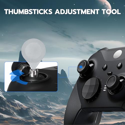 Mcbazel 13-in-1 Metal Thumbsticks Joysticks for Xbox Elite Series 2, Elite Series 2 Controller Accessories with 6 Swap Joysticks, 4 Trigger Paddles, 2 D-Pads, 1 Tool, 1 Carry Case - Black