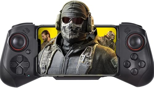 Megadream Mobile Gaming Controller for iPhone iOS Android PC Wireless Gamepad Joystick for iPhone 17/iPhone 16/15/14/12, iPad, MacBook, Galaxy S22/S21/S20, TCL, Tablet, PC - 18+ Hour Battery Life - COD - color: Black
