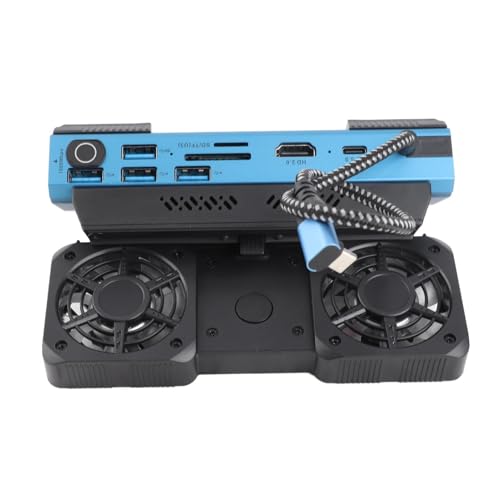 9 in 1 Docking Station for & Handheld Consoles, RGB Dual Cooling Fan, 4K 60Hz HD Multimedia Interface, Gigabit Ethernet, 100W PD, 4X USB 3.0 Ports