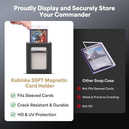 Kabinka Commander Deck Box for MTG with Handle, Multi Deck Case | with Large Dice Tray Fits 400+ Double-Sleeved Cards, 5 IN 1 TCG Card Storage Box, 35PT Card Holders (Black Gold) - color: Black Gold
