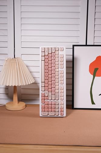 ZORNHER ZH980 Foundation Mechanical Keyboard,95% Pink Creamy Keyboard with Number Pad, Full Size Girly Gaming Keyboard Cute,Jelly MOA Round Profile Keycaps,Creamy Sounding Linear Switches - color: Foundation, size: Creamy Switch