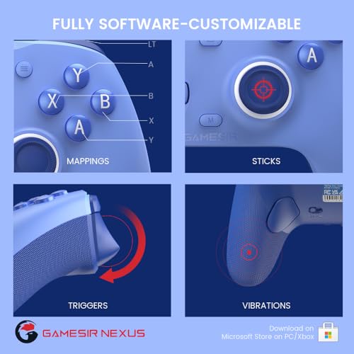 GameSir G7 SE Wired Controller for Xbox Series X|S, Xbox One & Windows 10/11, Plug and Play Gaming Gamepad with Hall Effect Joysticks/Hall Trigger, 3.5mm Audio Jack (Blue) - color: Blue