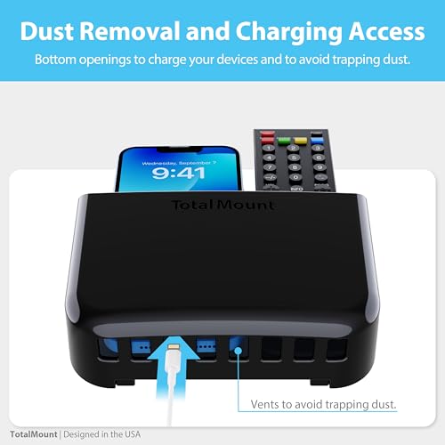 TotalMount Drop-Free Remote Holder – Removable Adhesive Strips – L Black | Designed in the USA – Simply Put the Remotes In – No Tricky Magnet Alignment Needed (Holds 2 or 3 Remote Controls) - color: Standard Black