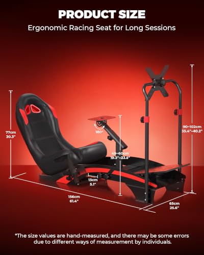 RACGTING Racing Simulator Cockpit with TV Monitor Stand for G PRO Racing Wheel/G29/G920/G923, for Thrustamster T300RS/TS-PC/TS-XW Racer, for FANATEC CSL DD/GT DD Pro/ClubSport DD/DD+