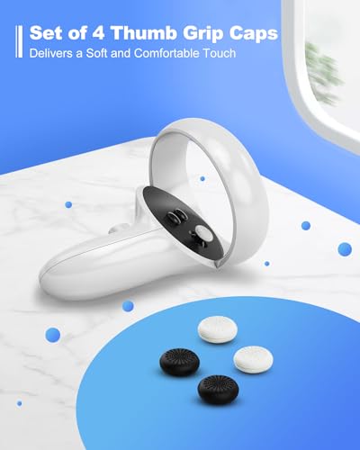 Joystick Replacement Kit for Oculus Quest 2/ 3 Controller, OLCLSS Accessories for Oculus Quest 2 Controller and Meta Quest 3 Controller, Joysticks, Thumbstick, Screwdriver, Tweezer & Pry Tool (13-in-1) - color: White-13-in-1