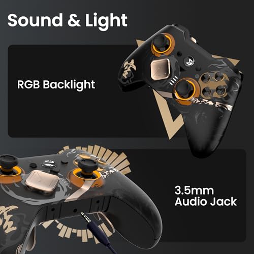 ZD O+ Excellence Wireless PC Controller – Modular Design, Hall Effect Joysticks, Remappable Buttons, RGB & Audio Jack for Switch/Switch2, PC, Android, iOS & Steam (WuKong Edition) - color: WuKong Edition