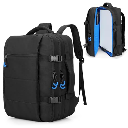 PGmoon Travel Backpack Compatible with PS5/PS5 Slim/PS5 Pro Console | Protective Carrying Case Bag for Controllers, 15.6" Laptop, Game Discs (Patent Design)
