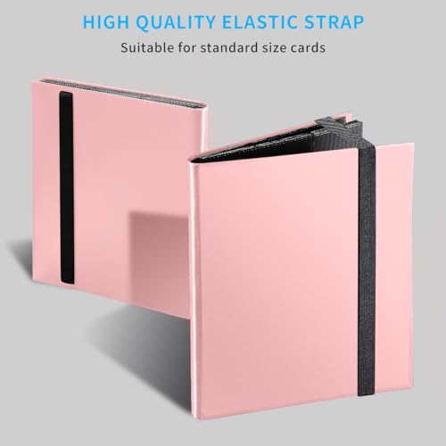 Card Binder, 360 Pockets Upgraded Trading Card Binders, Cards Collection Binder 9 Pocket, Side Loading Yugioh Binder Book Holder for MTG, TCG, Sport, Football, Baseball Collector Cards - Pink - color: Pink