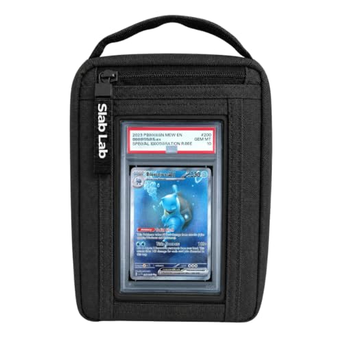 Sling Bag Storage Case for PSA Graded Cards & Singles | Cross Body Slab Storage with Display Window for Card Shows (Black) - color: Black