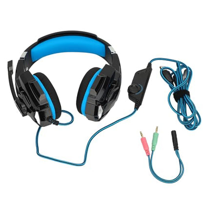 SUNGOOYUE Wired Gaming Headset, OverEar Noise Canceling Headphones with Microphone, Soft Earmuffs for PC, Mobile Phone, Computer, Comfortable Ergonomic Design, Impressive Noise Isolating Microphone,