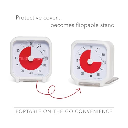 Time Timer 3 Inch Visual Timer – 60-Minute Quiet Portable Countdown Timer for Kids, Teachers, Students & Adults – Helps with Focus, Transitions, ADHD, Autism & Time Blindness – (Red & White) - color: White & Red