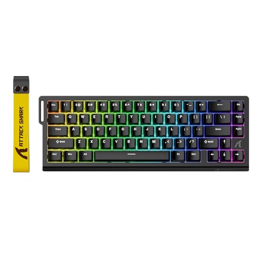 ATTACK SHARK X68 HE RT Mechanical Gaming Keyboard 60% Wired TKL-Black | Adjustable Actuation,Hall Effect Magnetic Switch,8KHz Polling Rate,RGB Backlit,Top Mount, Web Driver for PC Mac Esport Gamer - color: Black, size: Keyboard