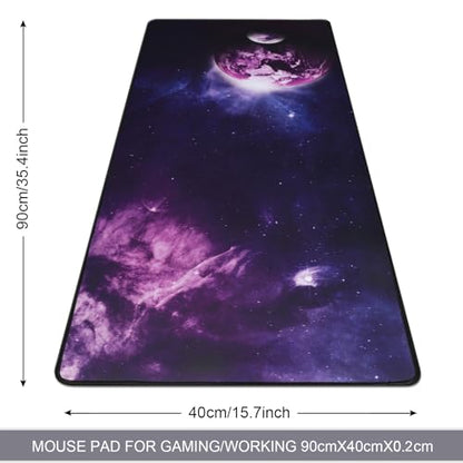 XXL Professional Large Mouse Pad & Computer Game Mouse Mat (35.4x15.7x0.1IN, Sky Planet) - color: Sky planet, size: 35.4x15.7x0.1IN