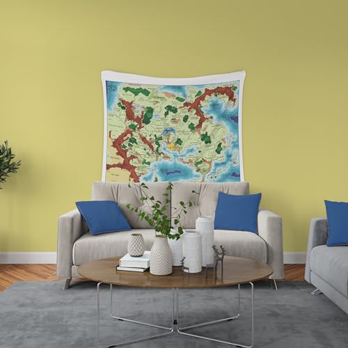 POLYMORPH PRINTS Greyhawk Indoor Wall Tapestry, Flanaess Advanced Dungeons and Dragons Indoor RPG Map Home Wall Decor | AD&D (60" x 50") - size: 60"L x 50"W
