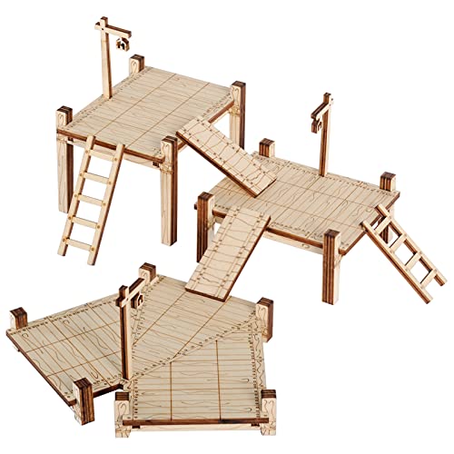 CZYY DND Dock Expansion Set, 7 Modular Terrain Pieces | Build Bridges, Piers & Walkways, Modular 1 in Grid, Unfinished Paintable Birch Plywood, For Tabletop RPGs - style: style2