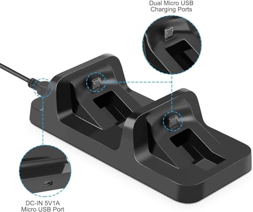 Dual Controller Charger Charging Station Dock for PS4 PlayStation 4 DualShock Controllers (PS4/PS4 Pro/PS4 Slim)