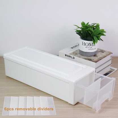 Toploader Storage Box, Trading Card Storage Box with 6 Dividers, Hard Plastic Box for Top Loaders, Sports Card Storage Case, Large for 200 Toploaders or 1200 Cards (16 x 6.1 x 4.45 in) - style: Pull-out Style