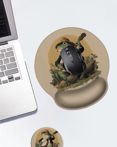 Mouse Pad with Wrist Support, Ergonomic Mouse Pad with Memory Foam Wrist Rest Cushion, Non-Slip Rubber Base Gaming Mice Pad for Home Office Computer Laptop,Frog - color: Frog